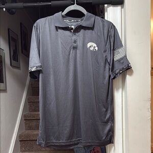 Gray Iowa Hawkeyes Polo Shirt with Logo